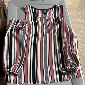 Open sleeve silk blouse